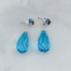 Blue Topaz Earrings -EBA0049BT/N168
