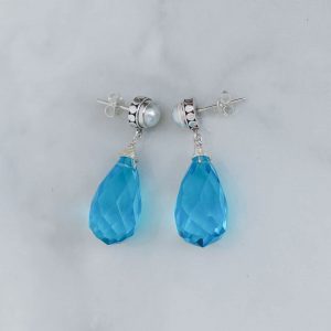 Blue Topaz Earrings -EBA0050BT/N145