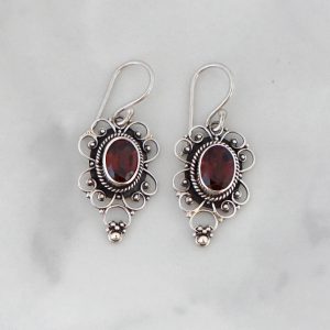 Garnet Earrings -EBA0038GRT/N238