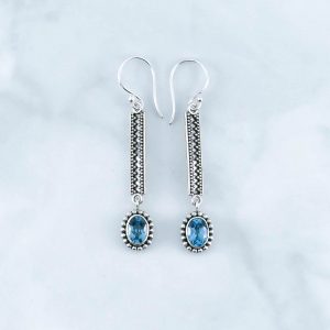 Blue Topaz Earrings -EBA0067BT/N242