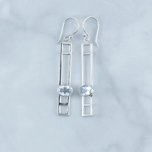 Blue Topaz Earrings -EBA0080BT/N228