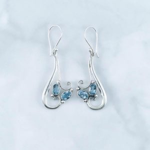 Blue Topaz Earrings -EBA0081BT/N375
