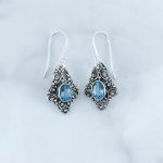 Blue Topaz Earrings -EBA0114BT/N179