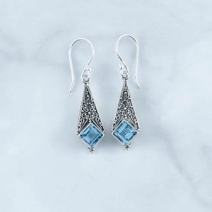 Blue Topaz Earrings -EBA0127BT/N167