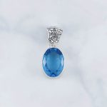 Synthetic Blue Topaz Pendants - SPB0018BT/N300