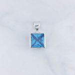Synthetic Blue Topaz Pendants - SPB0028BT/N145