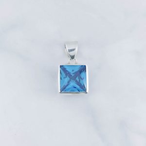 Synthetic Blue Topaz Pendants - SPB0028BT/N145