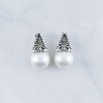 Synthetic Pearl Earrings - SEB0065PL/N143