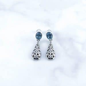 Blue Topaz Earrings -EBA0129BT/N175